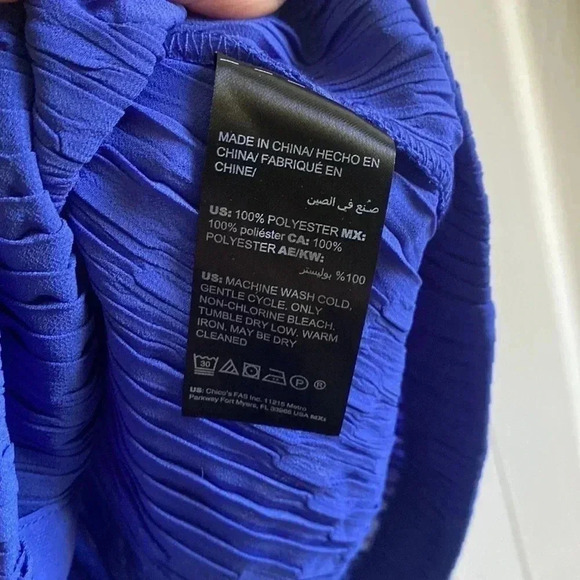 Chico's Traveler's Full Zip Lightweight Jacket Blue No-Wrinkle | Size: 3 (16/18) - Picture 7 of 8